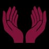 Hand-drawn Compassion icon, a solid wine silhouette