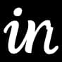 Hand-drawn LinkedIn icon, a solid wine silhouette