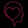 Hand-drawn Mental health icon, a solid wine silhouette