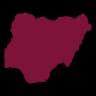 Hand-drawn Nigeria icon, a solid wine silhouette